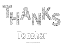 Child coloring page Mandala Teacher Thank you Education Professions