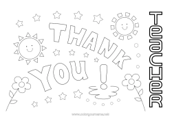 Child coloring page Teacher Thank you Education Professions