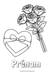 Dessin gratuit Fleurs Maman Bonne fête Je t'aime Saint valentin Rose Bouquet