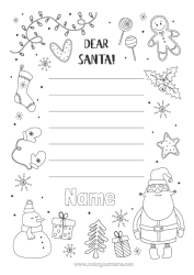 Colouring to customise Christmas Letter To Father Christmas Santa's Gift List