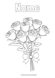 Desenho para personalizar Flores Mamãe Feliz Aniversário Eu te amo Dia dos Namorados Rosa Buquê