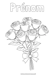 Dessin gratuit Fleurs Maman Bonne fête Je t'aime Saint valentin Rose Bouquet