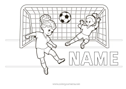 Colouring to customise Football Sport Team Sports Women's Football Footballer Goalkeeper