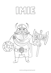 Kolorowanka do personalizacji Islandia Wiking