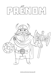 Coloriage à personnaliser Islande Viking