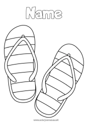 Free coloring Flip flops Easy coloring pages Shoe