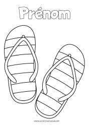 Coloriage à personnaliser Tong Coloriages faciles Chaussure