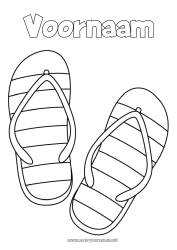 Gratis tekening Slippers Eenvoudige kleurplaten Schoen