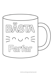 Färgläggningssida för barn Mugg Syster Barnvakt Dryck Bästa