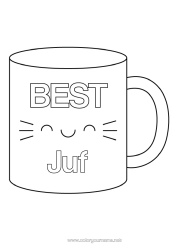 Gratis kleurplaat Mok Zus Oppas Drankje Beste