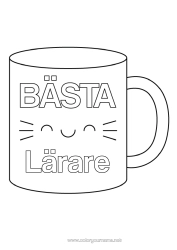 Gratis färgläggning Mugg Syster Barnvakt Dryck Bästa
