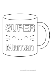Coloriage enfant Tasse Soeur Nounou Boisson Meilleur(e)