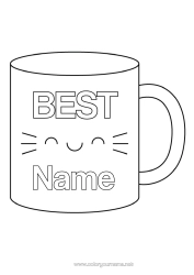 Colouring to customise Mug Sister Nanny Drink Best