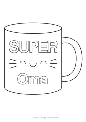 Kinder-Malvorlage Tasse Schwester Kindermädchen Getränk Besser