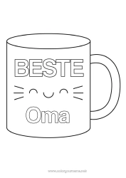 Kleurplaat voor kinderen Mok Zus Oppas Drankje Beste
