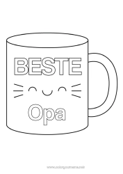 Kleurplaat voor kinderen Mok Zus Oppas Drankje Beste