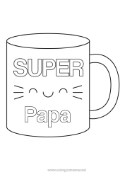 Coloriage enfant Tasse Soeur Nounou Boisson Meilleur(e)