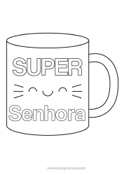 Página de desenho infantil Caneca Irmã Babá Bebida Melhor