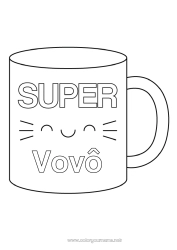 Página de desenho infantil Caneca Irmã Babá Bebida Melhor