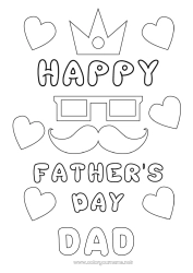 Child coloring page Dad Happy feast day ! Moustache