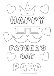 Coloriage enfant Papa Bonne fête Moustache