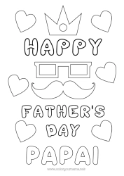 Página de desenho infantil Papai Feliz Aniversário Bigode