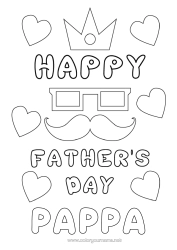 Gratis färgläggning Pappa Grattis på födelsedagen Mustasch