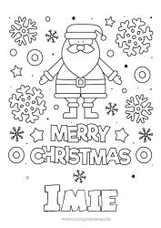 Kolorowanka za darmo Święty Mikołaj Boże Narodzenie Płatki śniegu