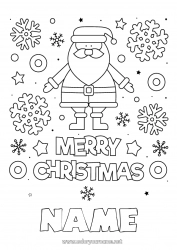 Free drawing Santa Claus Christmas Snowflakes “Merry Christmas” message