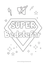 Farvelægningssiden for børn Helt Søster Bror Ven, Veninde Barnepige Super badge Træner, coach Konkurrencer og priser