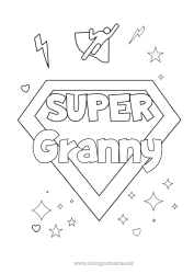 Child coloring page Hero Sister Brother Friend Nanny Super badge Coach Competitions and Rewards