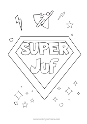 Gratis kleurplaat Held Zus Broer Vriend, Vriendin Oppas Superbadge Coach, trainer Wedstrijden en beloningen