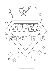 Farvelægningssiden for børn Helt Søster Bror Ven, Veninde Barnepige Super badge Træner, coach Konkurrencer og priser