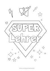 Kinder-Malvorlage Held Schwester Bruder Freund Kindermädchen Superabzeichen Trainer Wettbewerbe und Belohnungen