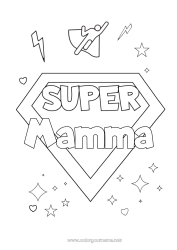 Pagina da colorare per bambini Eroe Sorella Fratello Amico, Amica Tata Badge super Allenatore Competizioni e premi