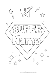 Coloring to customize Hero Sister Brother Friend Nanny Super badge Coach Competitions and Rewards