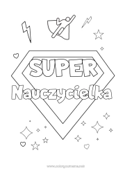 Kolorowanka dla dziecka Bohater Siostra Brat Przyjaciel, Przyjaciółka Niania Super odznaka Trener, coach Zawody i nagrody