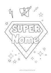 Página de desenho infantil Herói Irmã Irmão Amigo, Amiga Babá Emblema super Treinador Competições e Prêmios