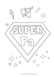 Kleurplaat voor kinderen Held Zus Broer Vriend, Vriendin Oppas Superbadge Coach, trainer Wedstrijden en beloningen