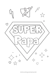 Coloriage enfant Héros Soeur Frère Ami, Amie Nounou Badge super Coach, entraineur Compétitions et récompenses