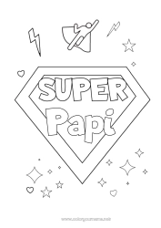 Coloriage enfant Héros Soeur Frère Ami, Amie Nounou Badge super Coach, entraineur Compétitions et récompenses