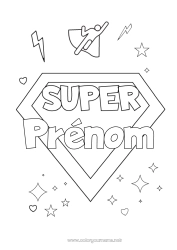 Coloriage enfant Héros Soeur Frère Ami, Amie Nounou Badge super Coach, entraineur Compétitions et récompenses