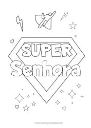 Página de desenho infantil Herói Irmã Irmão Amigo, Amiga Babá Emblema super Treinador Competições e Prêmios