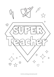 Child coloring page Hero Sister Brother Friend Nanny Super badge Coach Competitions and Rewards