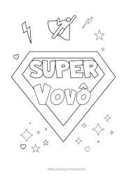Página de desenho infantil Herói Irmã Irmão Amigo, Amiga Babá Emblema super Treinador Competições e Prêmios