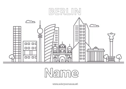 Coloring to customize City ??landscape Monument Germany