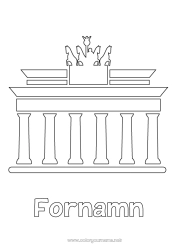 Färgläggningssida att anpassa Monument Tyskland