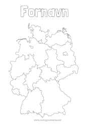 Gratis tegning Geografi Land Kort over lande Tyskland