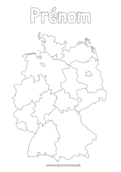 Dessin gratuit Géographie Pays Carte des pays Allemagne