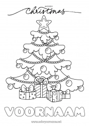 Gratis tekening Cadeaus Kerstboom Kerstmis 